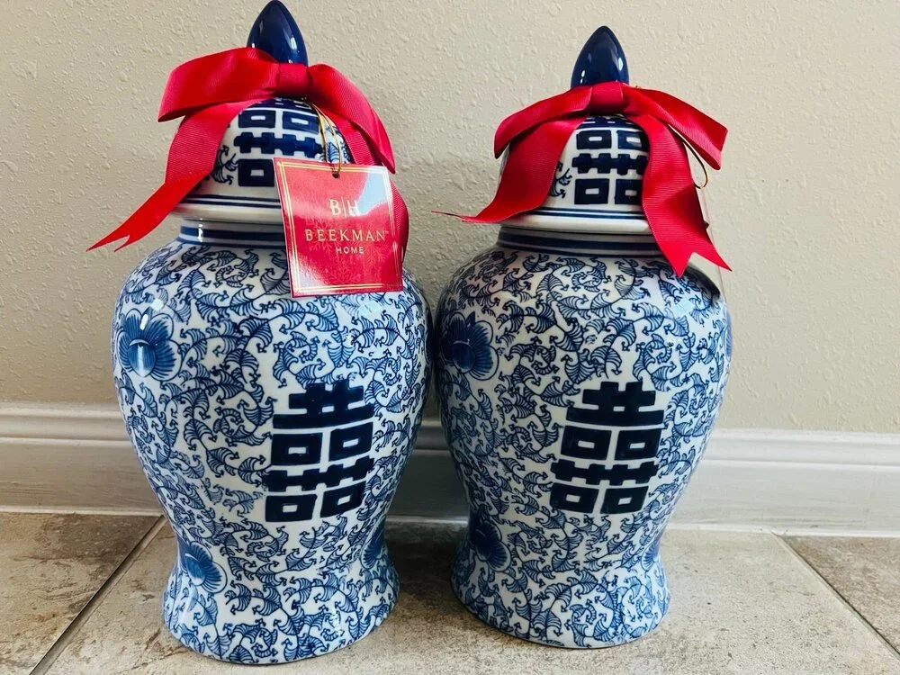 NWT❤️Double Happiness Temple Jar Large Set